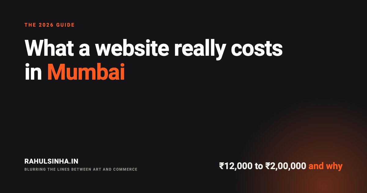 website design cost mumbai 2026 - Rahul Sinha's Digital and Media House